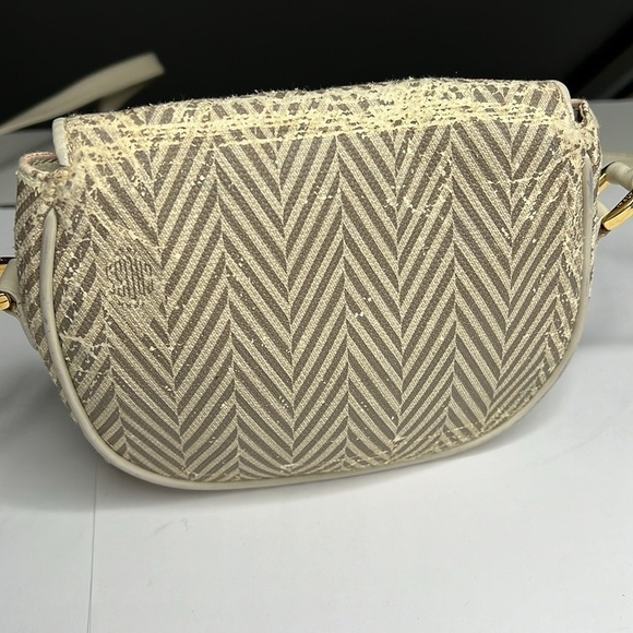 Vintage Mark Cross Chevron Print Leather Crossbody Bag - Picture 6 of 14